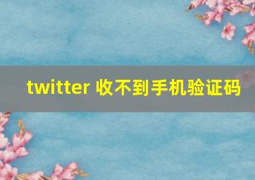 twitter 收不到手机验证码